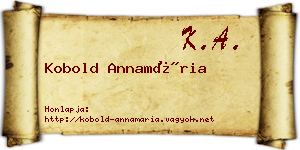 Kobold Annamária névjegykártya
